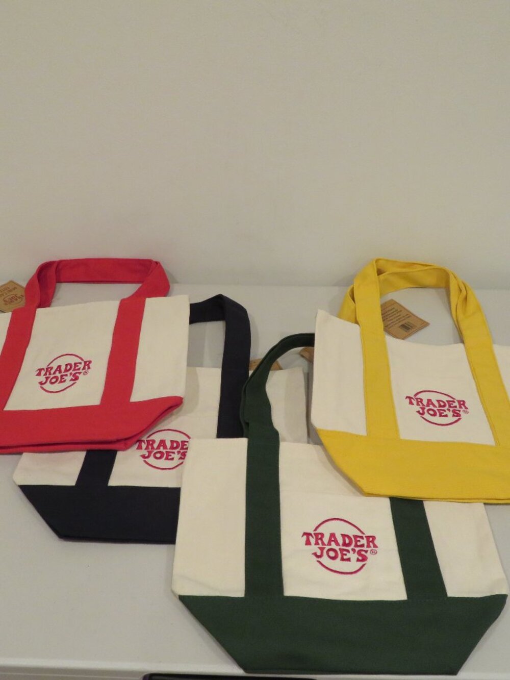 Trader Joe’s Mini Canvas Tote Bag Classic Colors Choose Color